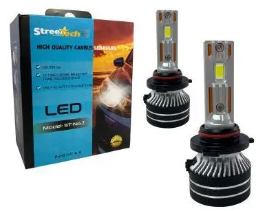 LED-Lampen - LED-System 9005/HB3 Streetech Modell STN2 für Scheinwerfer - 150.000 Lux, 45 W - CAN-Bus, 6000 K - 1500 %