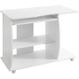 KADIMA DESIGN Laptoptisch Computertisch: 3D-Ecken, Stauraum, 90x50x71 cm, Spanplattenkonstruktion, Rollen.