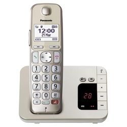 Panasonic Schnurloses Telefon mit Anrufbeantworter KX-TGE260GN champagner
