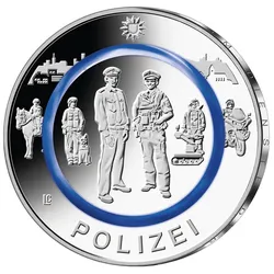 10-Euro-Gedenkmünze 2024 "Polizei" – Stempelglanz, PZ F