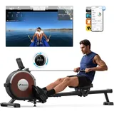 Merach Klappbares Magnetisches Rudergerät – leise, 16 Stufen Widerstand, Bluetooth-app - Tablet-halter, Lcd-display, bis 158 kg,