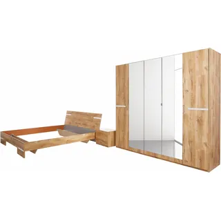 WIMEX Schlafzimmer-Set "Anna", beige (plankeneichefarben), B/H: 180cm x 200cm, Schlafzimmermöbel-Sets