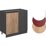 Vicco Eckunterschrank Küchenschrank Küchenmöbel R-Line J-Shape Anthrazit Eiche 86 cm modern