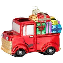 Christbaumschmuck Glas LKW Transporter Geschenke Weihnachtskugeln Fahrzeug Auto