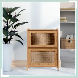 Relaxdays Nachttisch Beistellschrank 42 x 30 x 56 cm Braun