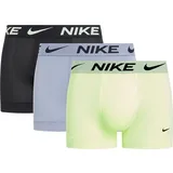 Nike Herren Trunk 3pk Unterwäsche, Barely Volt/Ashen Slate/Black, M