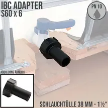 IBC Container-Adapter 1 1/2 Zoll (38 mm) schwarz