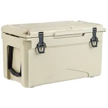 Costway Thermobehälter, LLDPE, (1-tlg), 28L Kühlbox, mit Flaschenöffner & Getränkehalter braun