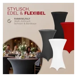 DEUBA Detex® Stehtischhusse Überzug 5er Set Ø60 cm Ø anthrazit