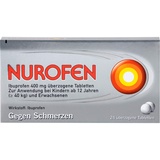 Nurofen Ibuprofen 400mg – Ibuprofen Schmerztablette bei Schmerzen, Fieber- & Erkältungsbeschwerden – Für Kinder ab 12 Jahren & Erwachsene – 1 Packung mit je 24 Stück