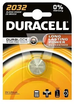 Duracell Lithium-Knopfzelle CR2032 Lithium 3V / 180mAh 1er Blister