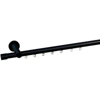 INDEKO Gardinenstange INDEKO "Consul", schwarz, L:410cm Ø:20mm, Aluminium, Gardinenstangen, Innenlauf Komplett-Set inkl. Gleitern und Montagematerial