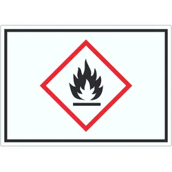 HB-Druck Aufkleber Entzündbare Stoffe Symbol Flamme A7 (74x105mm)