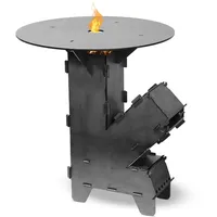 Czaja Raketenofen mit extra starker 5 mm Grillplatte – robuster rocket stove aus 3 mm Stahl | Holzofen & Campingkocher | BBQ Rakete für Camping & Outdoor | Made in Germany