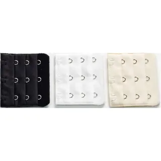 BH-Verlängerung mit drei Haken, Schwarz, Weiß, Beige, 3 Stück