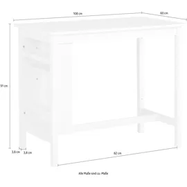 OTTO home Bartisch Torpedo 108 x 91 x 60 cm Weiß