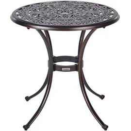 Beliani Gartentisch Ø 68 x 70 cm Braun