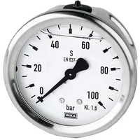 Riegler Glyzerinmano., CrNi-Stahl, G 1/4 hinten zentr., 0-400,0 bar,