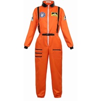 Jutrisujo Astronauten Kostüm ErwacÖsene Damen Kostüm Astronaut Weltraum Raumfahrer Halloween Cosplay Orange XS