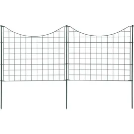 Estexo Teichzaun Set Zaunset Zaun 10 Elemente Steckzaun Gartenzaun Gitterzaun Metall