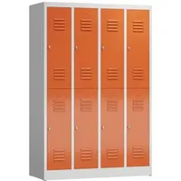 Classix Spind feuerrot, lichtgrau X-520244, 8 Schließfächer 118,5 x