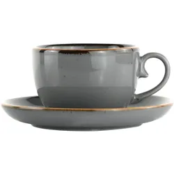 Kaffeetasse mit Untertasse Capri Grau