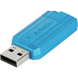 Verbatim PinStripe USB-Stick 128 GB USB Typ-A 2.0 Blau (128 GB, USB A), USB Stick, Blau