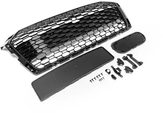 Frontgrill Sport schwarz mit Emblem und Kennzeichenhalter für Audi A5 F5