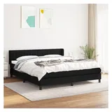 vidaXL Boxspringbett mit Matratze Schwarz 180x200 cm Stoff