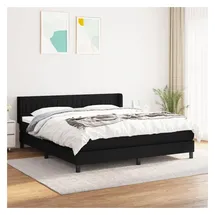 vidaXL Boxspringbett mit Matratze Schwarz 180x200 cm Stoff