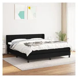 vidaXL Boxspringbett mit Matratze Schwarz 180x200 cm Stoff