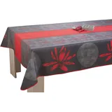 Le linge de Jules Tischdecke Fleckabweisende Lotus rot - Quadratisch 150x150 cm