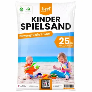 Best For Kids - Spielsand 25kg | Quarz Sand für Sand kasten | Kinder | Dekosand | Spielsand für Sandkasten | Keimfreier | Gewaschener Feiner Quarzsand - für Sicheres Spielen (25)