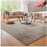 Paco Home Teppich »Cadiz 630«, rechteckig, Uni-Farben, besonders weich, waschbar, auch als Läufer erhältlich, grau
