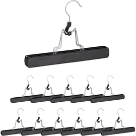 Relaxdays 48 x Hosenspanner in schwarz Schwarz,Silber