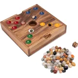 Logoplay Holzspiele Big Hole – Würfelspiel - Gesellschaftsspiel - Brettspiel aus Holz mit Edelsteinen für 2–6 Spieler