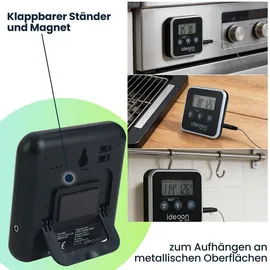 ideoon Grillthermometer 19 cm rostfrei schwarz