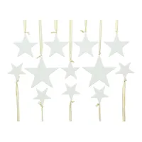 Dekoleidenschaft 12 Sterne aus Porzellan, weiß, Weihnachtsbaumschmuck,