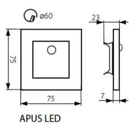 KANLUX APUS 1 LED Einbauleuchte warmweiß gebürsteter Stahl