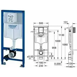 Grohe Rapid SL 3-in-1 Set für WC 1.13m Bauhöhe, alpinweiß 38722001