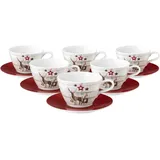 SELTMANN WEIDEN Milchkaffeetasse 0,37 l Weiß-Braun 6 St.