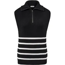 Tchibo - Pullunder im Troyer-Stil - Damen - Gr. XS - schwarz/gestreift