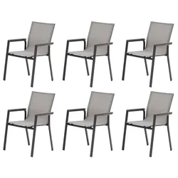 Gardissimo CATANIA 6x Alu Stapelsessel Nonwood Sessel stapelbar grau ( GD )