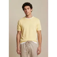 FYNCH-HATTON regular fit T-Shirt mit Leinen-Anteil in Strick-Optik, gelb, XL