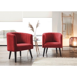 ED EXCITING DESIGN Livetastic Sessel, Rot, Textil, 61x82x58 cm, Wohnzimmer, Sessel, Polstersessel