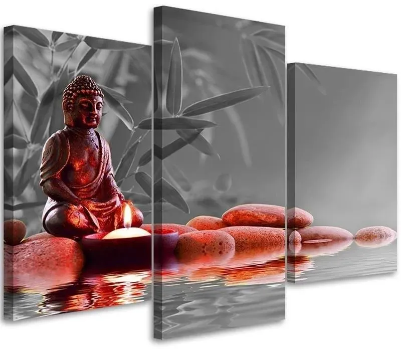 Dreiteiliges Bild auf Leinwand Buddha Feng Shui Religion