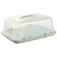ENGELLAND Kuchentransportbox mit Griff, Deckel und 4-fach Klick-Verschluss, rechteckig,