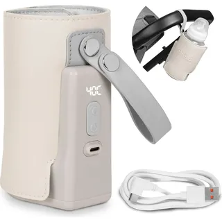 lionelo Flessenwarmer Draagbare Thermup GO Plus USB-C, LCD display, 0-65°C - Beige