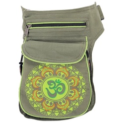 Guru-Shop Gürteltasche Stoff Sidebag & Gürteltasche Aum Mandala, Goa.. grün