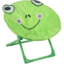 Relaxdays Moonchair Kinder, Frosch, faltbar, HxBxT: 47 x 50 x 48 cm, Kinderstuhl draußen & drinnen, Kindersessel, grün